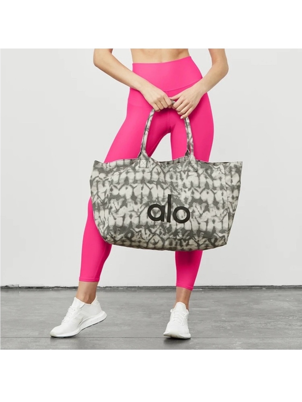 Alo Canvas Grey Tie Dye Tote